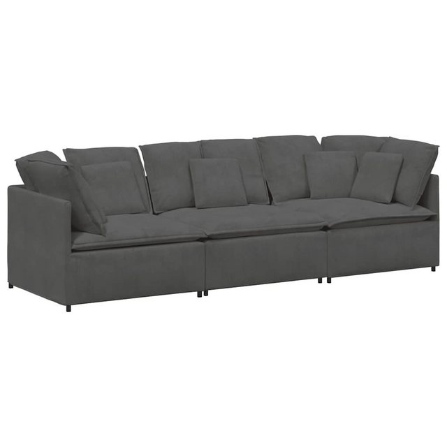 vidaXL Sofa Modulares Sofa mit Kissen Cordstoff Dunkelgrau günstig online kaufen