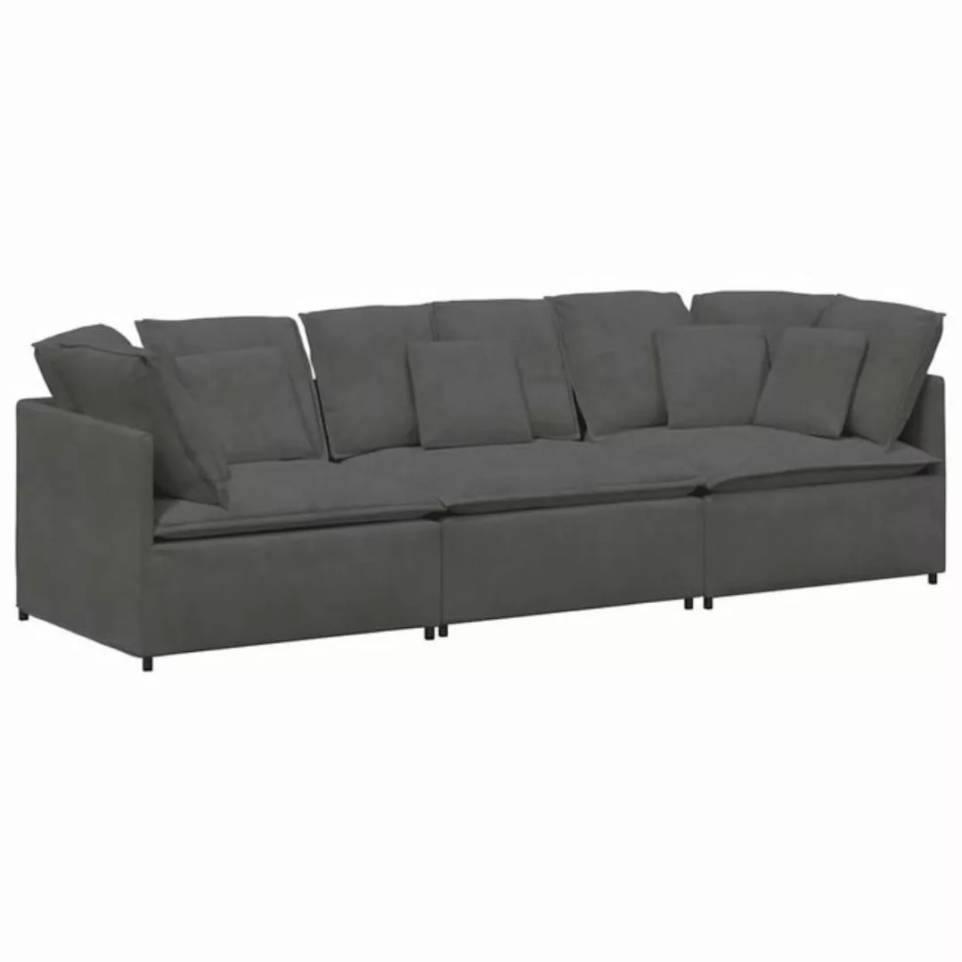 vidaXL Sofa Modulares Sofa mit Kissen Cordstoff Dunkelgrau günstig online kaufen