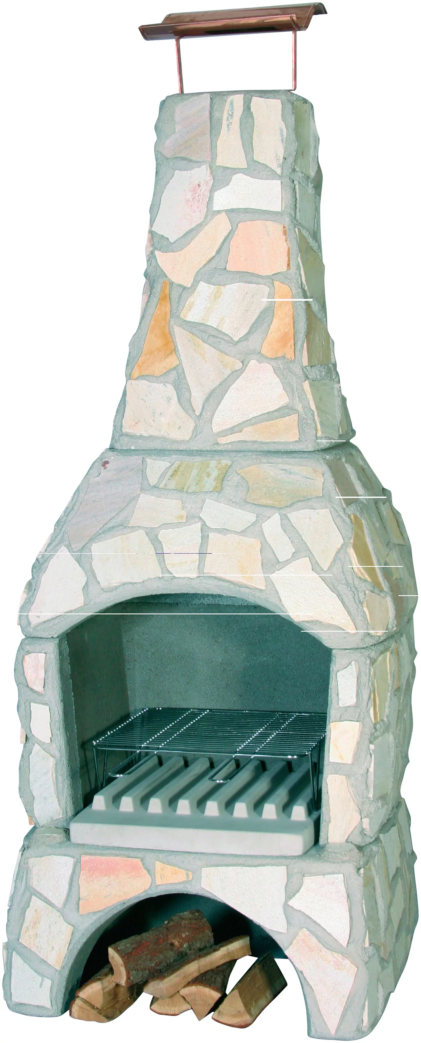 WELLFIRE Grillkamin "Landau", BxTxH: 80x77x202 cm günstig online kaufen