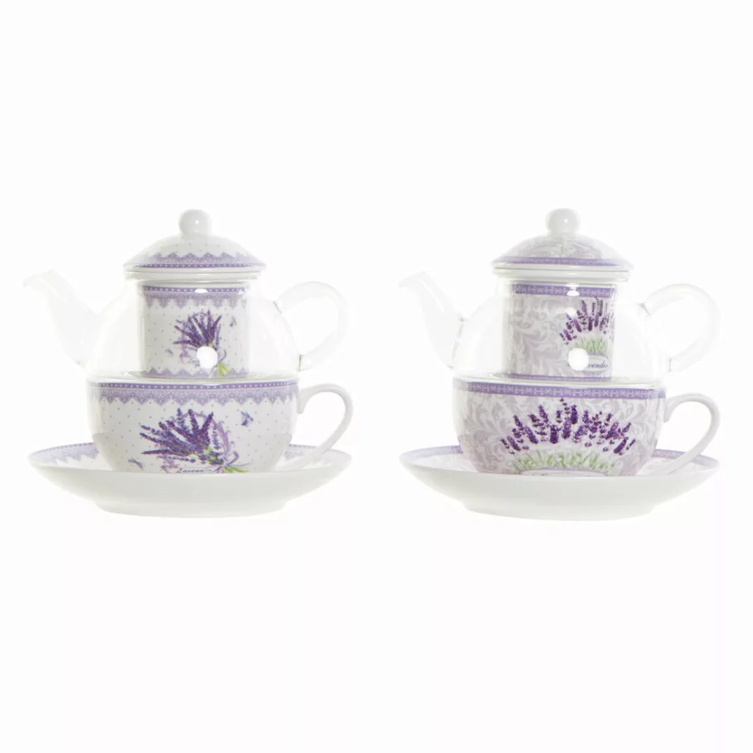 Teekanne Dkd Home Decor Kristall Porzellan Lila Weiß Lavendel (250 Ml) (16. günstig online kaufen