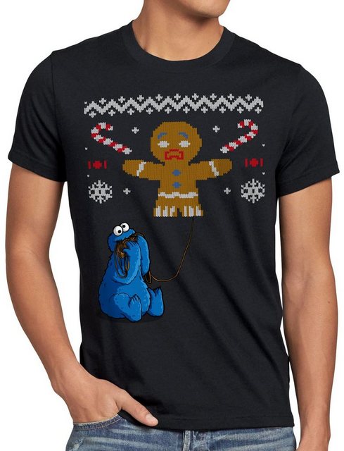 style3 T-Shirt Krümelmonster Ugly Sweater kekse cookie fun ernie bert monst günstig online kaufen