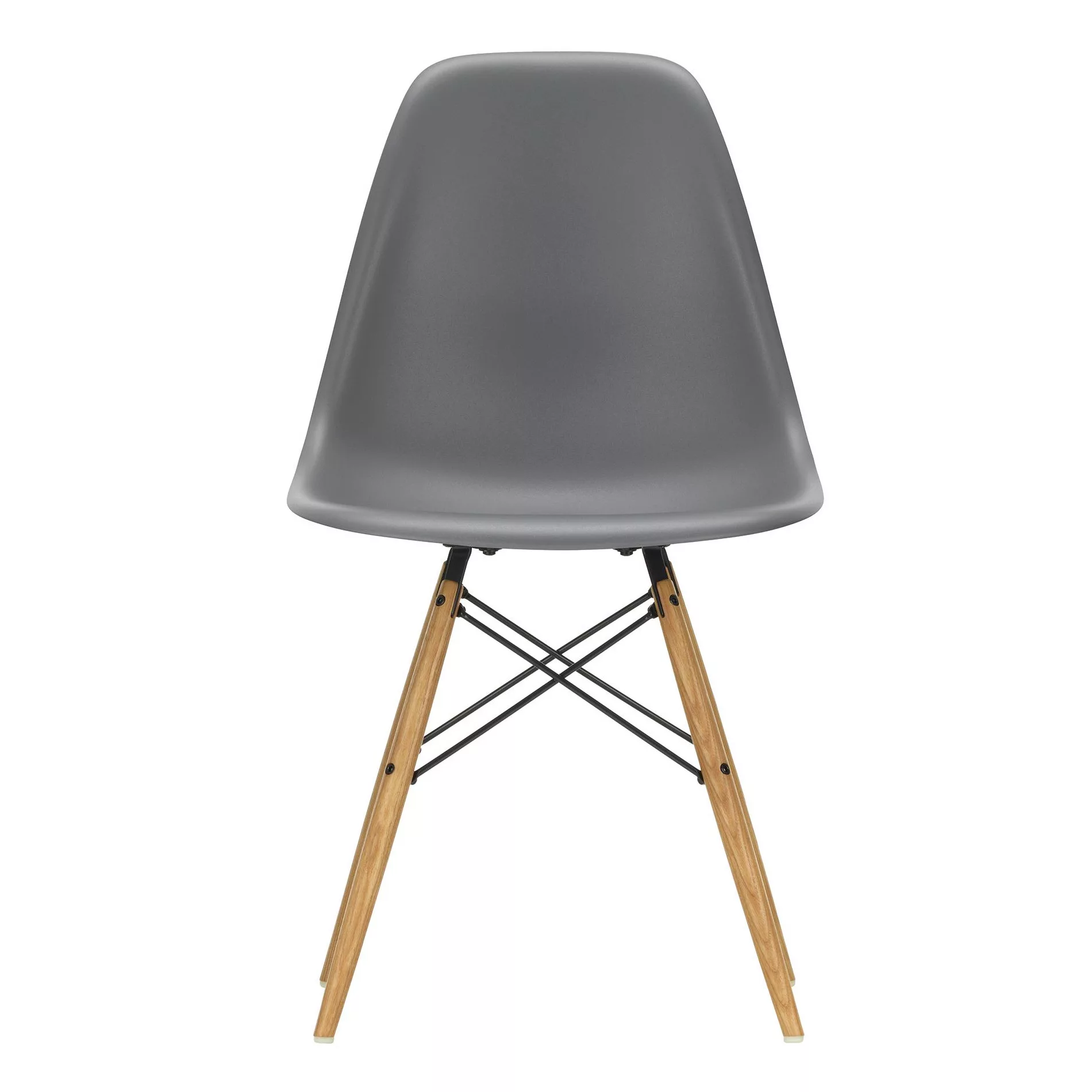 Vitra - Eames Plastic Side Chair DSW Gestell Esche - granitgrau/Sitzschale günstig online kaufen