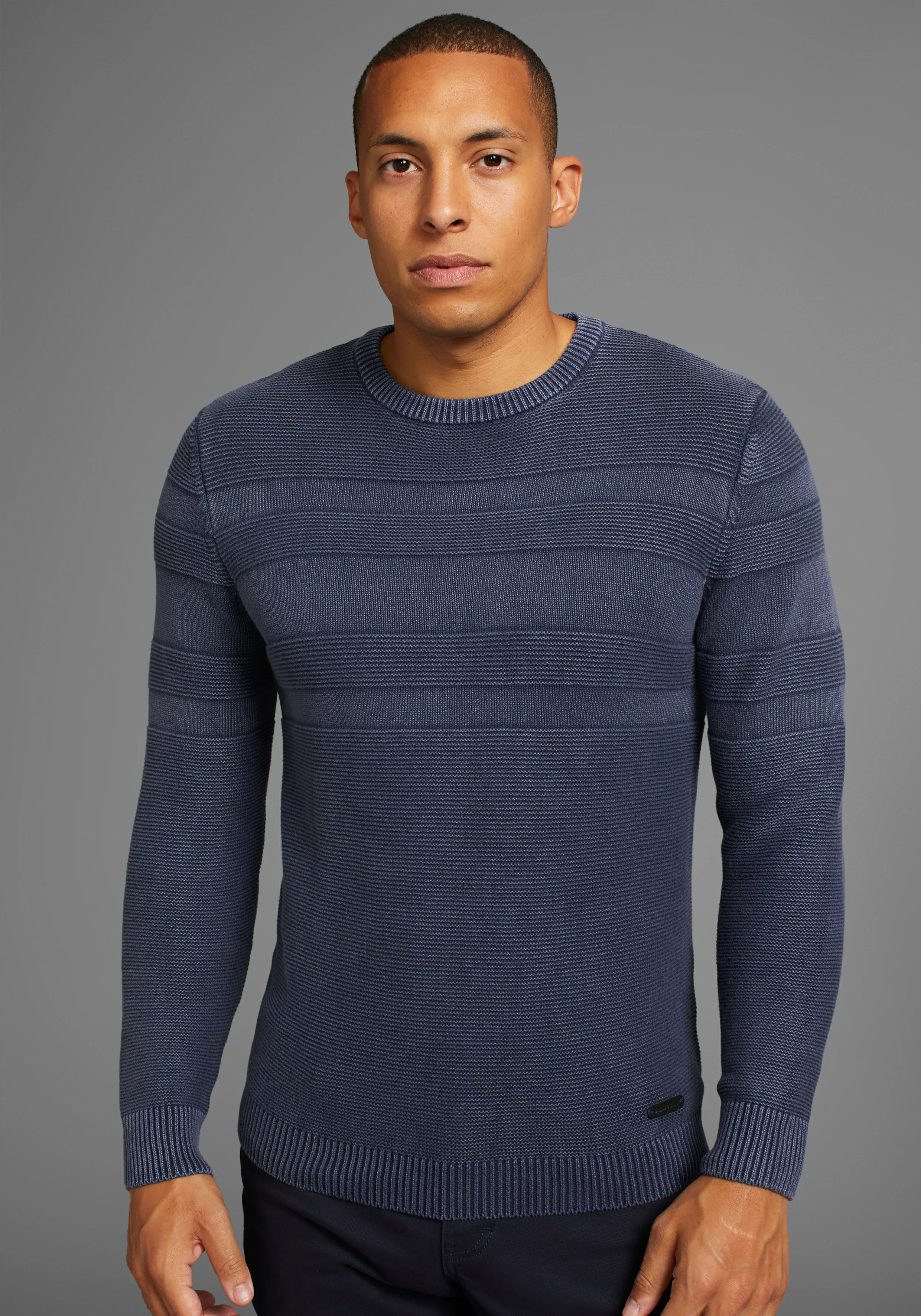 Bruno Banani Jacquardpullover "Bis Größe 4 XL" günstig online kaufen