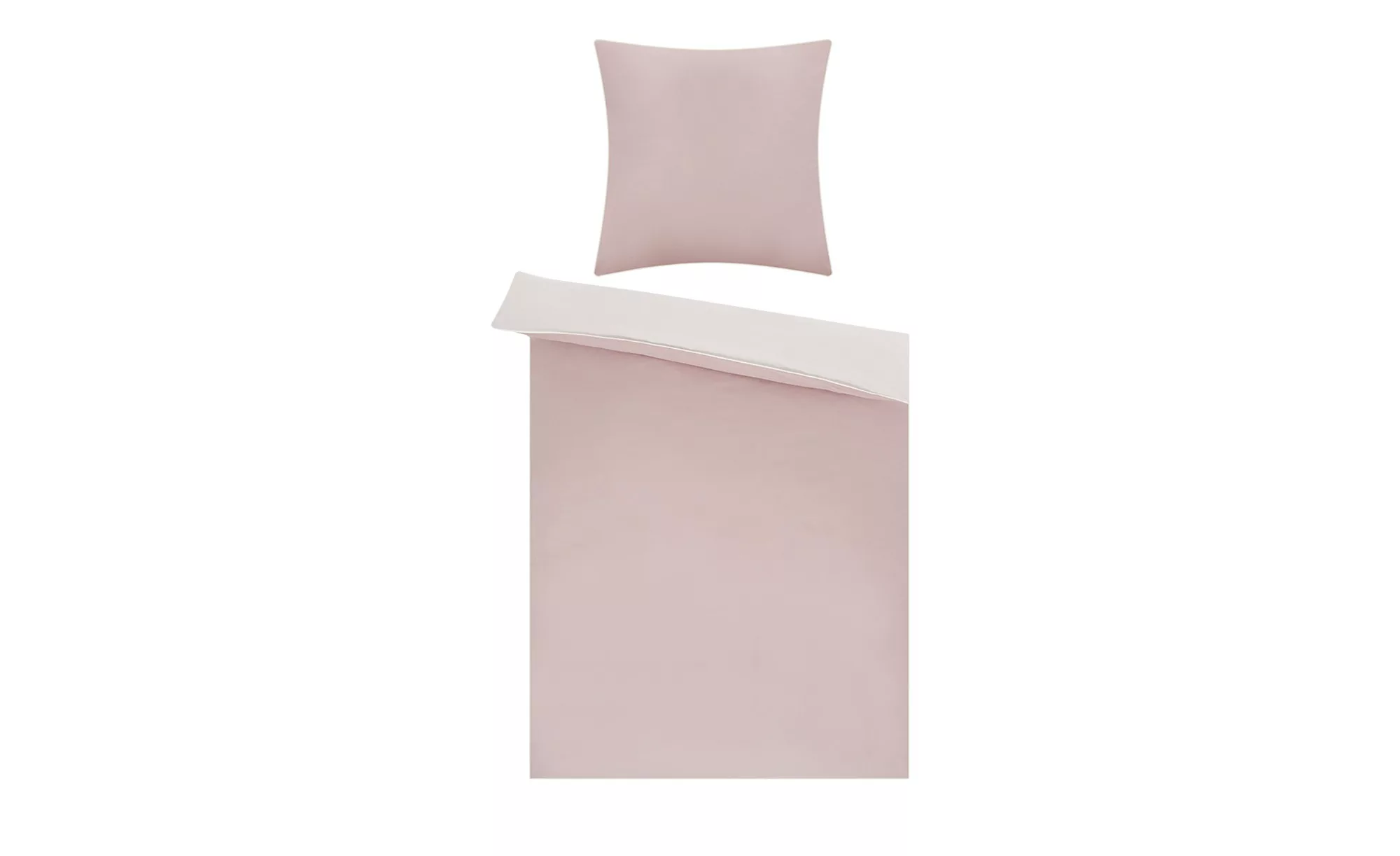 HOME STORY Renforcé Wende-Bettwäsche  Solid Piping ¦ rosa/pink ¦ Maße (cm): günstig online kaufen