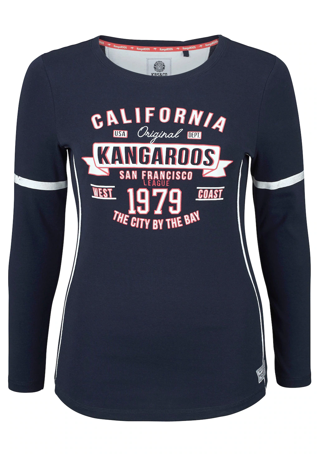 KangaROOS Langarmshirt mit Print Vorne und an Ärmeln günstig online kaufen