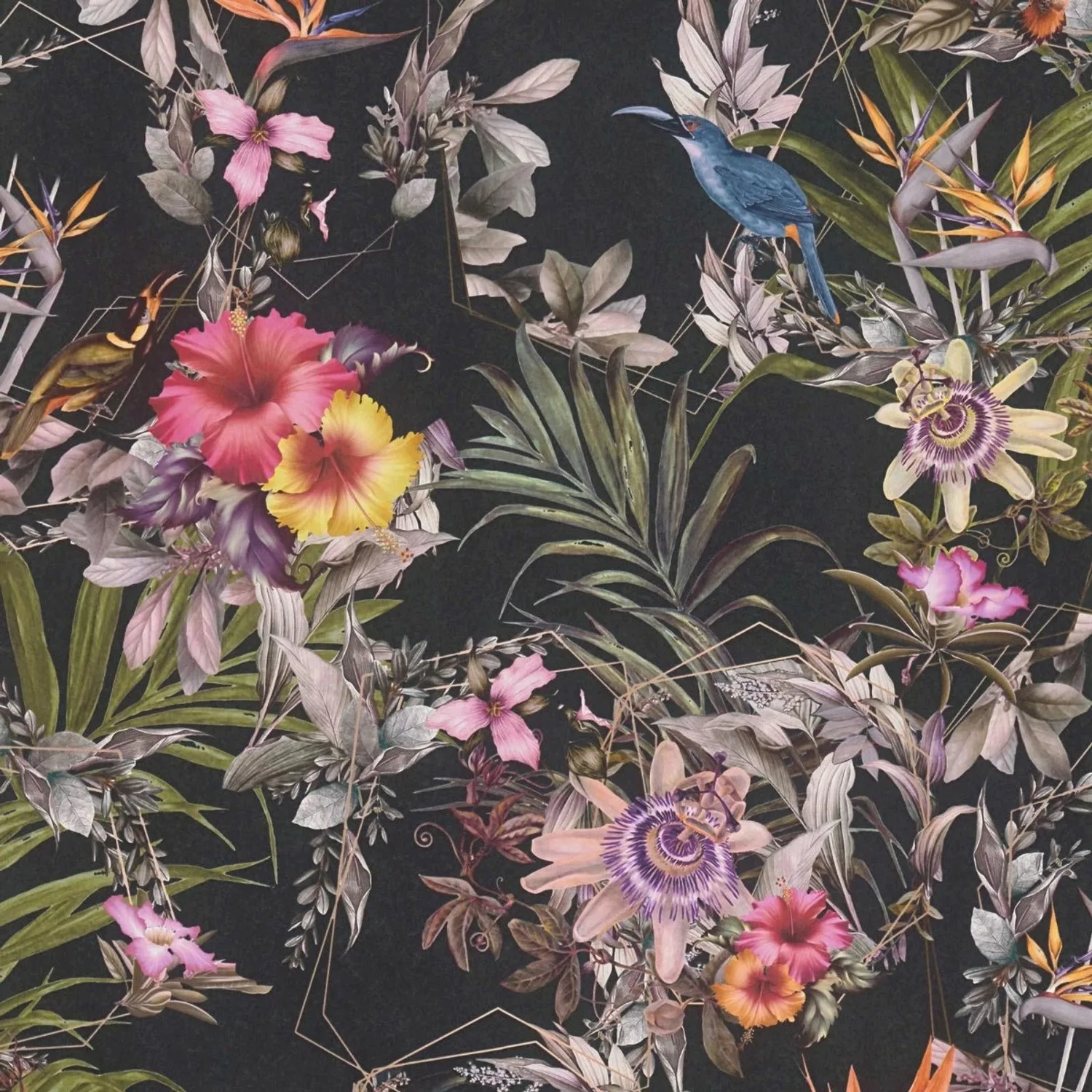 Bricoflor Tropische Tapete Mit Blumen Ausgefallene Tapete Mit Hibiskus Blüt günstig online kaufen