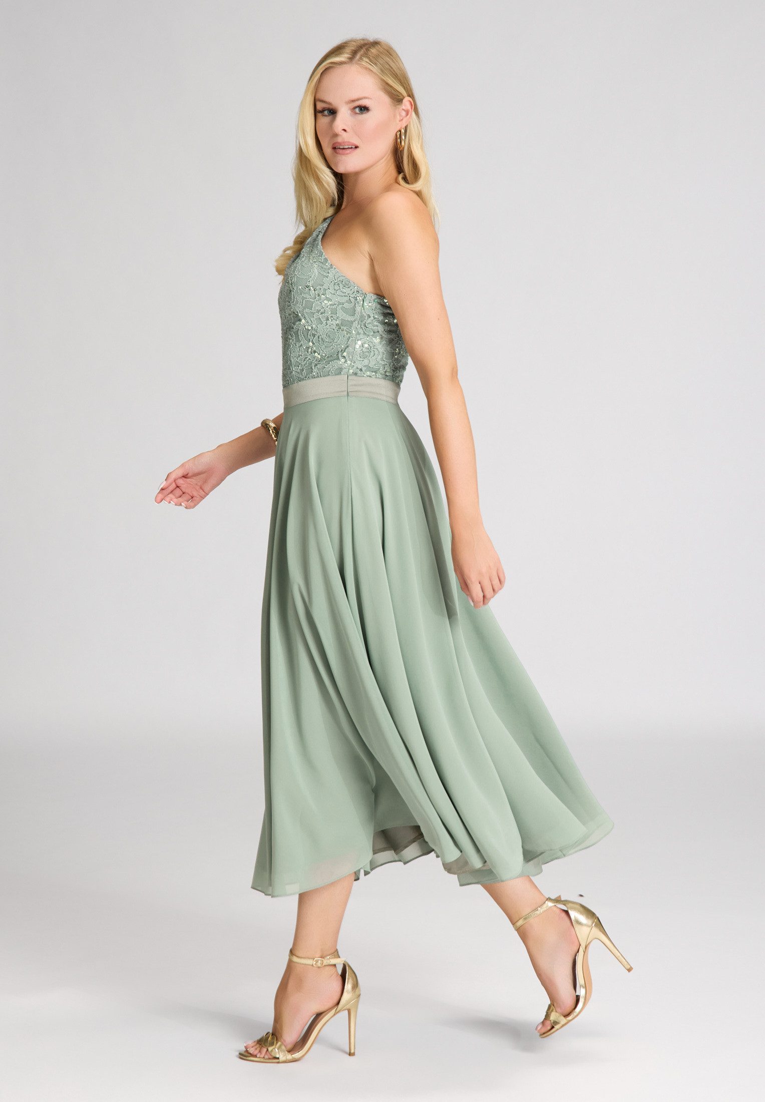 SWING Cocktailkleid Taillierte Passform mit fließendem günstig online kaufen