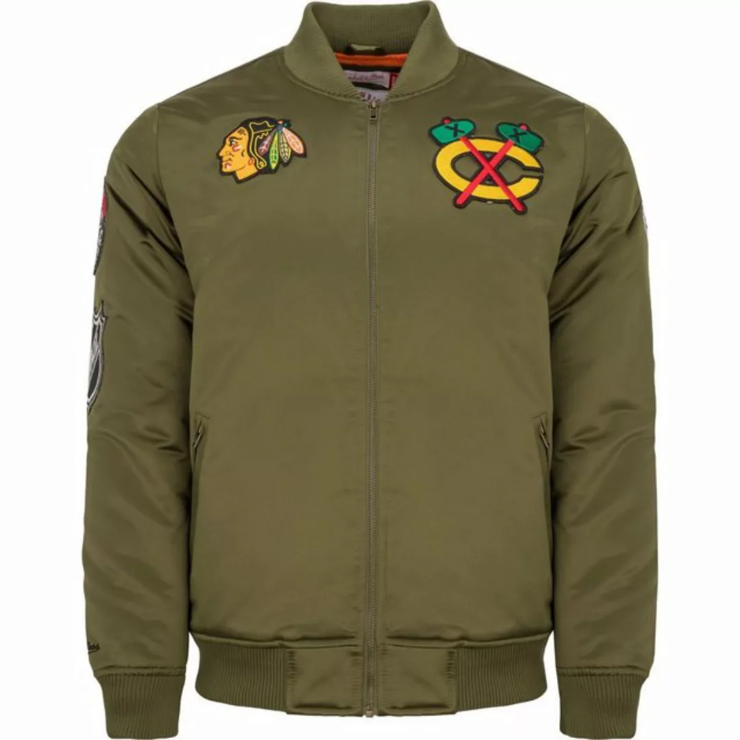 Mitchell & Ness Bomberjacke Satin PATCHES Chicago Blackhawks günstig online kaufen