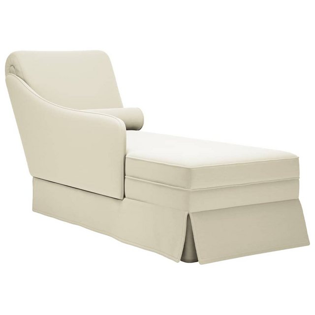 vidaXL Chaiselongue Chaiselongue mit Nackenrolle und Rechter Armlehne Creme günstig online kaufen