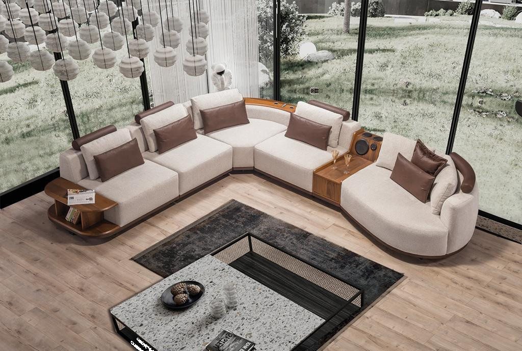 Xlmoebel Ecksofa Modernes Ecksofa für das Wohnzimmer in Beige mit exklusive günstig online kaufen