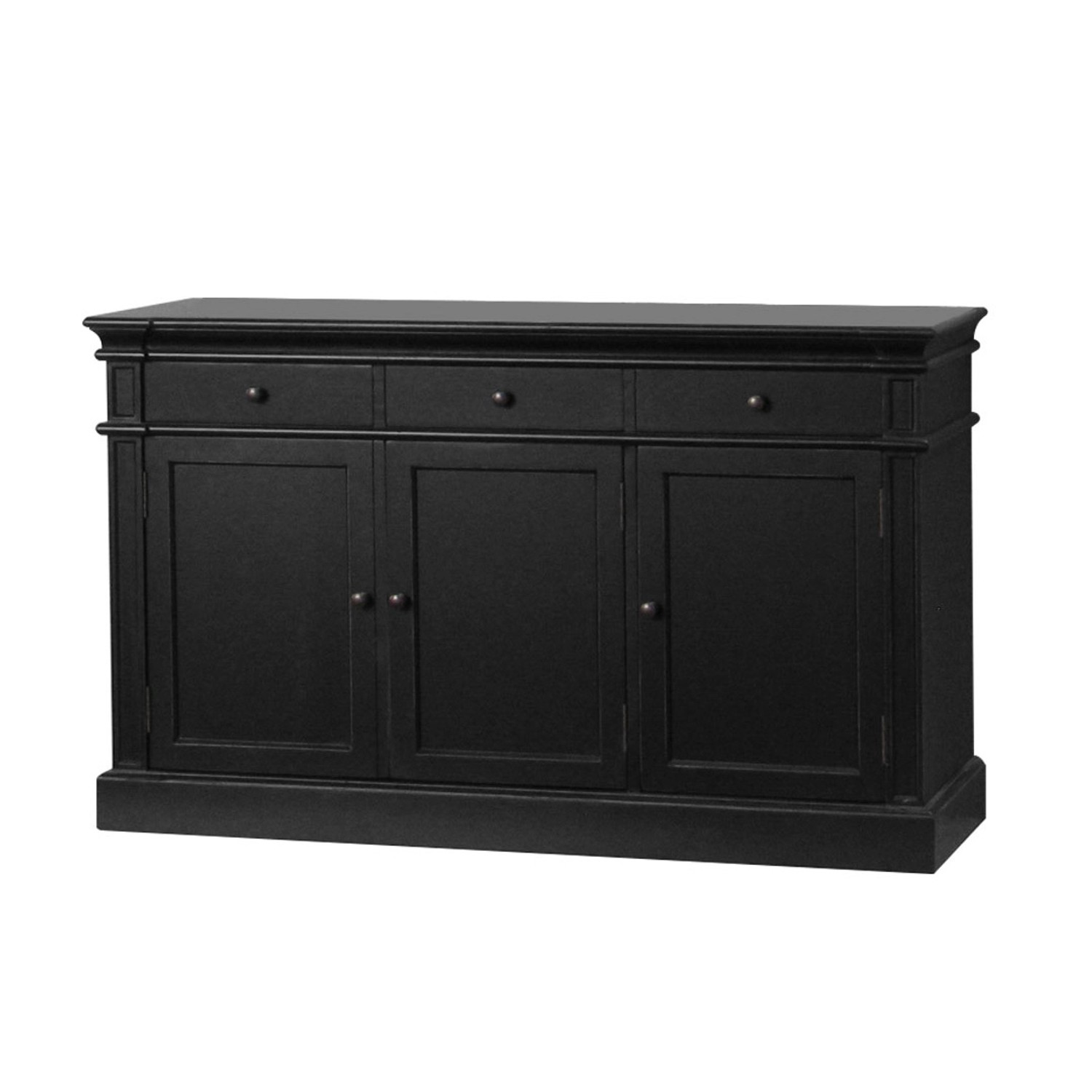 ebuy24 Amaretta Sideboard Antik Schwarz Patiniert mit 3 Türen und 3 Schubla günstig online kaufen