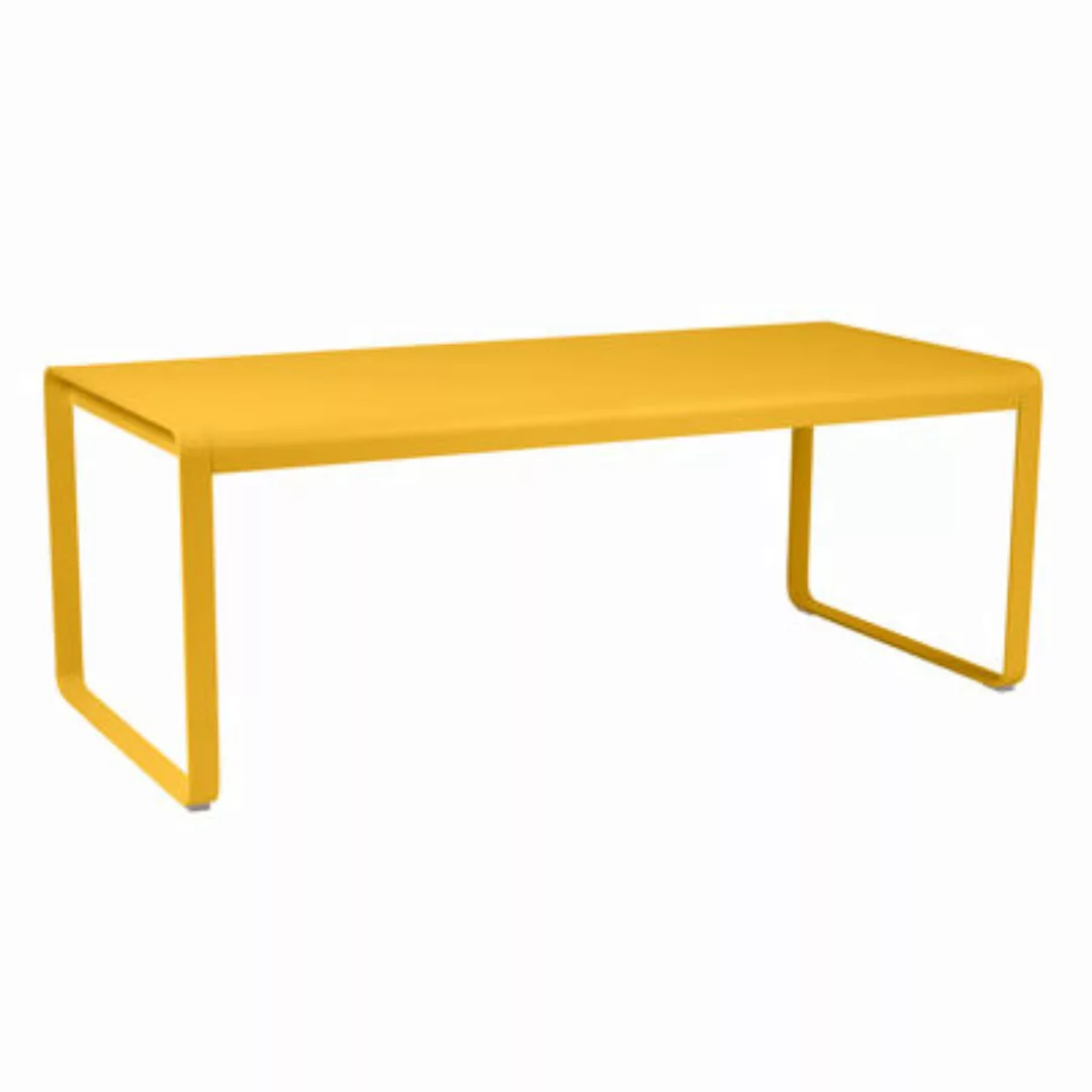 rechteckiger Tisch Bellevie metall gelb / 196 x 90 cm - 8 bis 10 Personen / günstig online kaufen