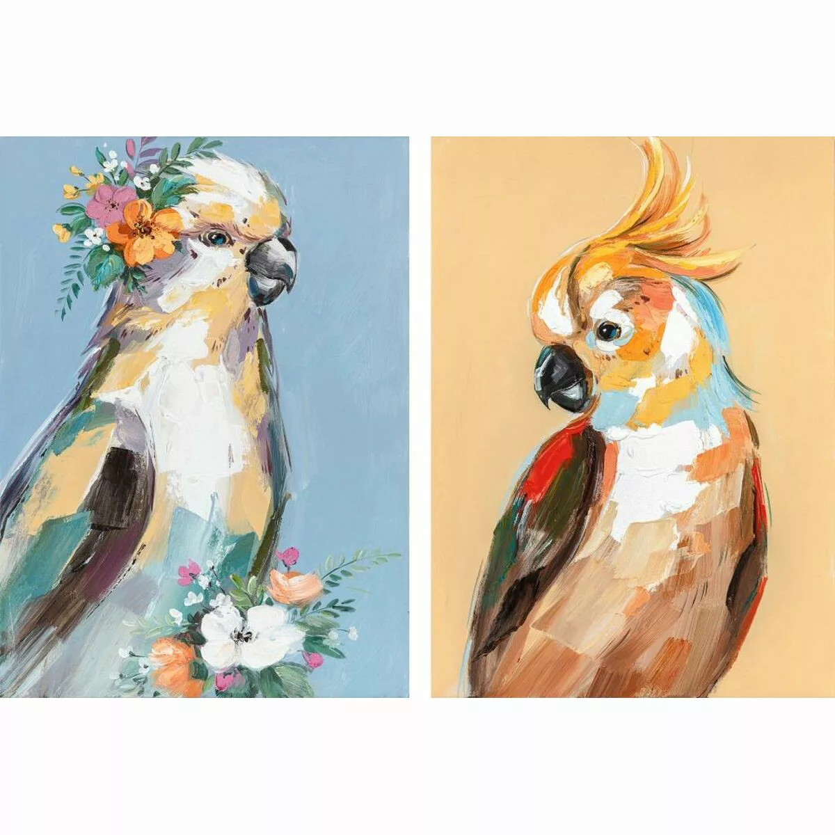 Leinwand Dkd Home Decor Fugl Papagei Moderne (50 X 2,7 X 70 Cm) (2 Stück) günstig online kaufen