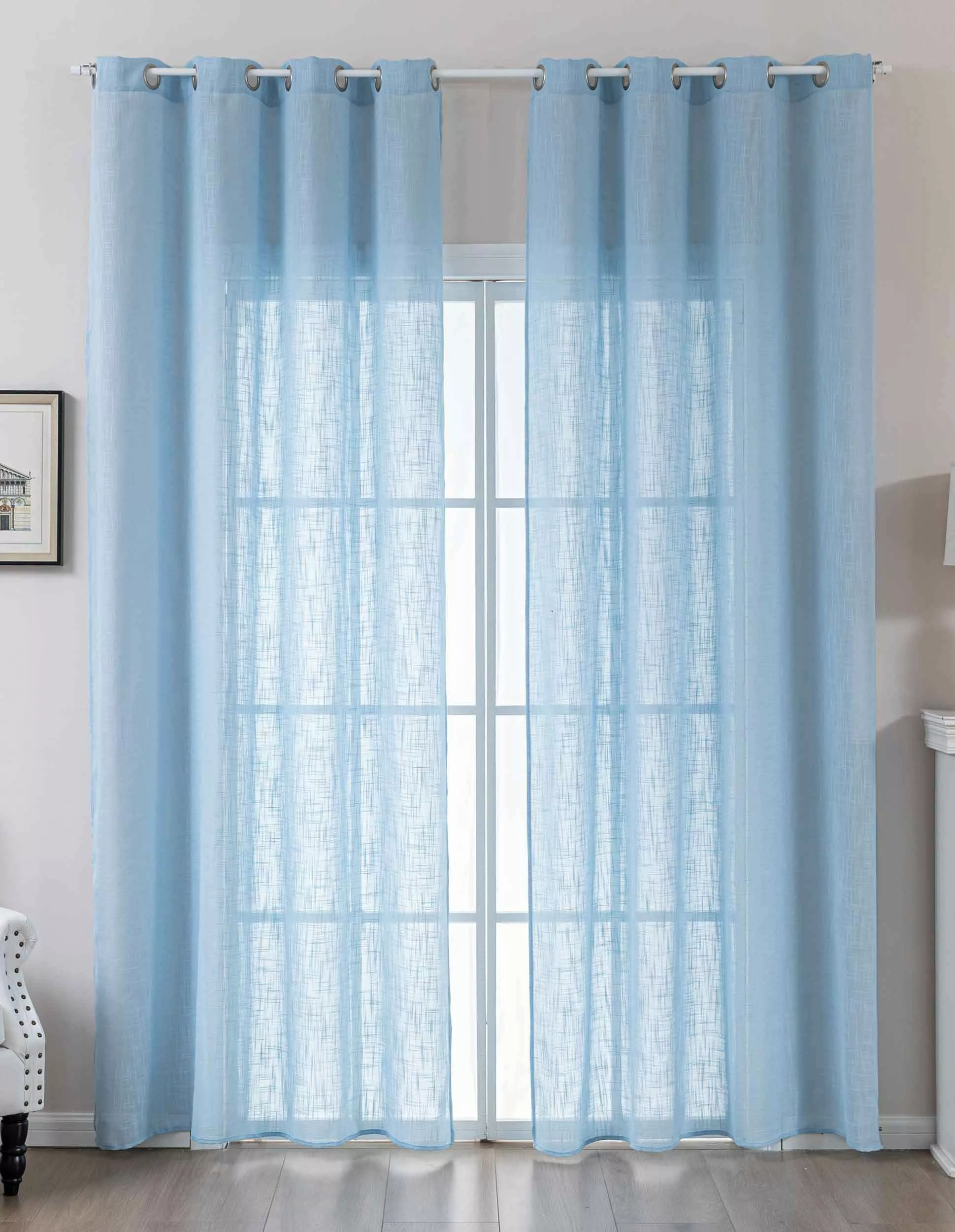 Gardinenbox Gardine, Ösen (2 St), halbtransparent, günstig online kaufen