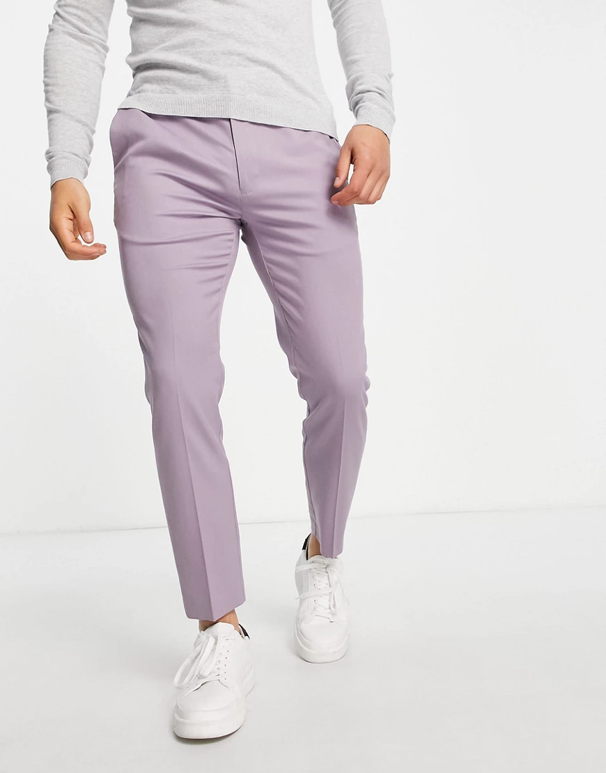 Topman – Elegante Jogginghose mit engem Schnitt in Flieder-Violett günstig online kaufen