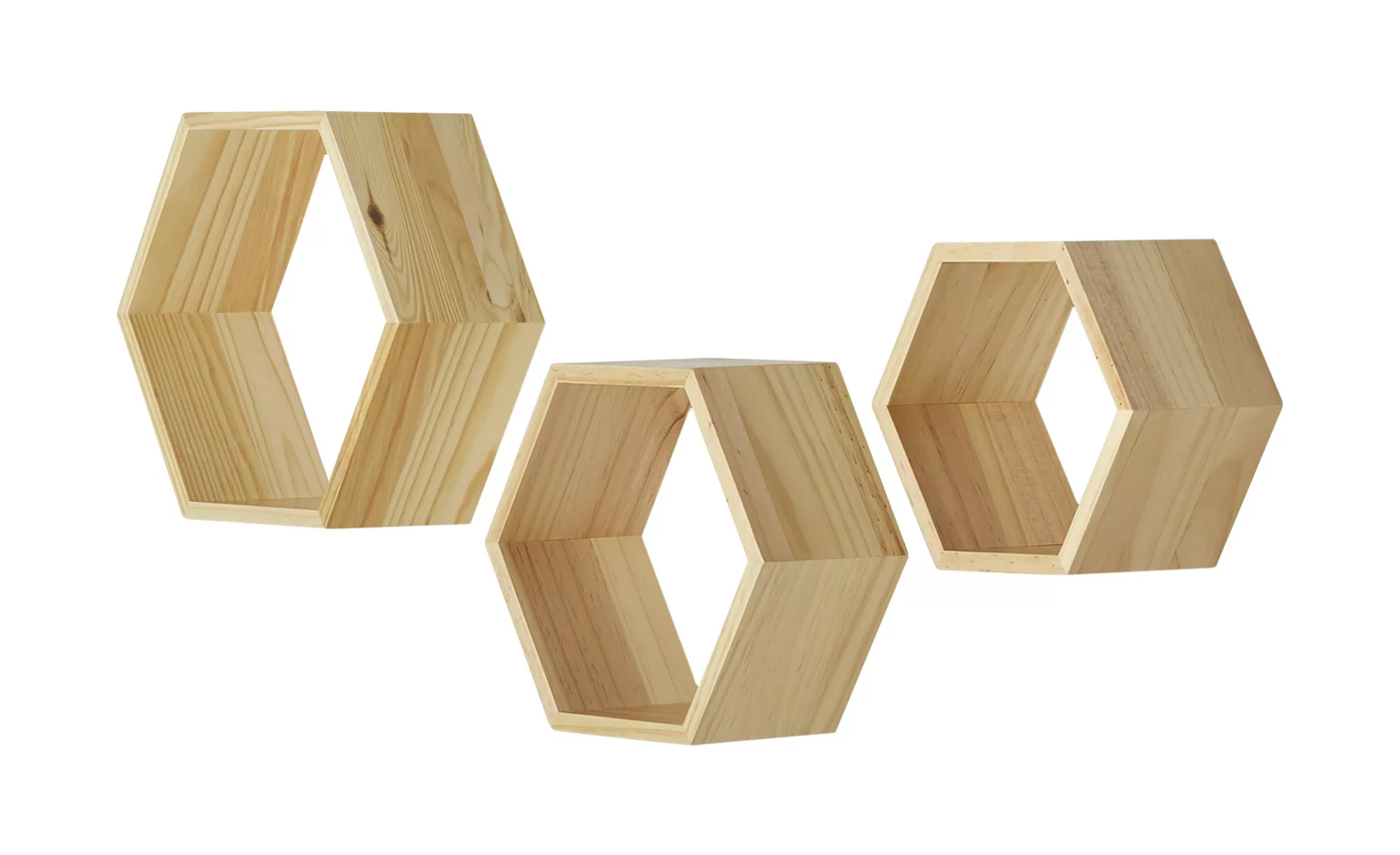 Wandregal 3er-Set - holzfarben - 30 cm - 26 cm - 12 cm - Regale > Bücherreg günstig online kaufen