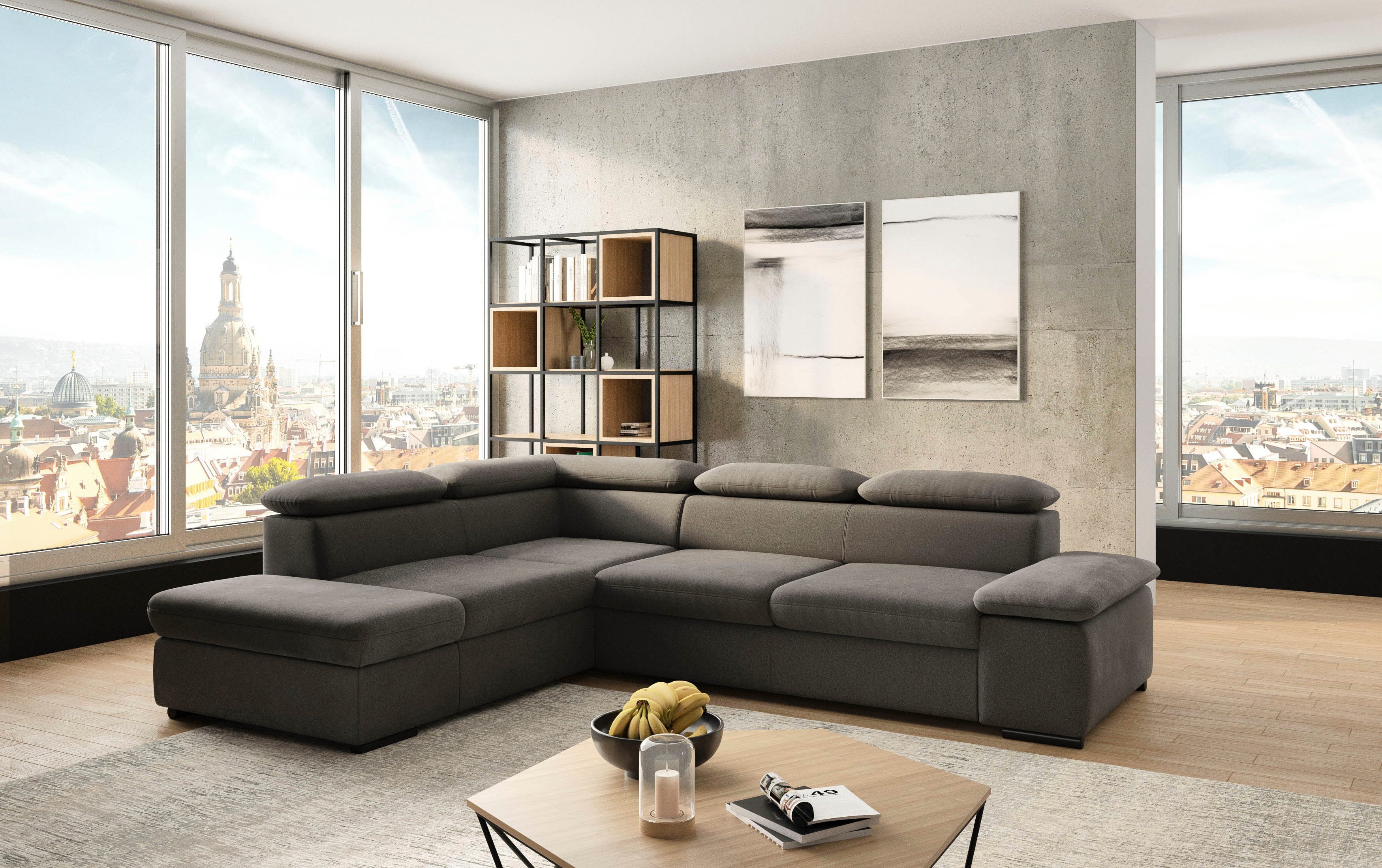 sit&more Ecksofa "Alcudia L-Form", mit Armteilverstellung, optional Kopftei günstig online kaufen