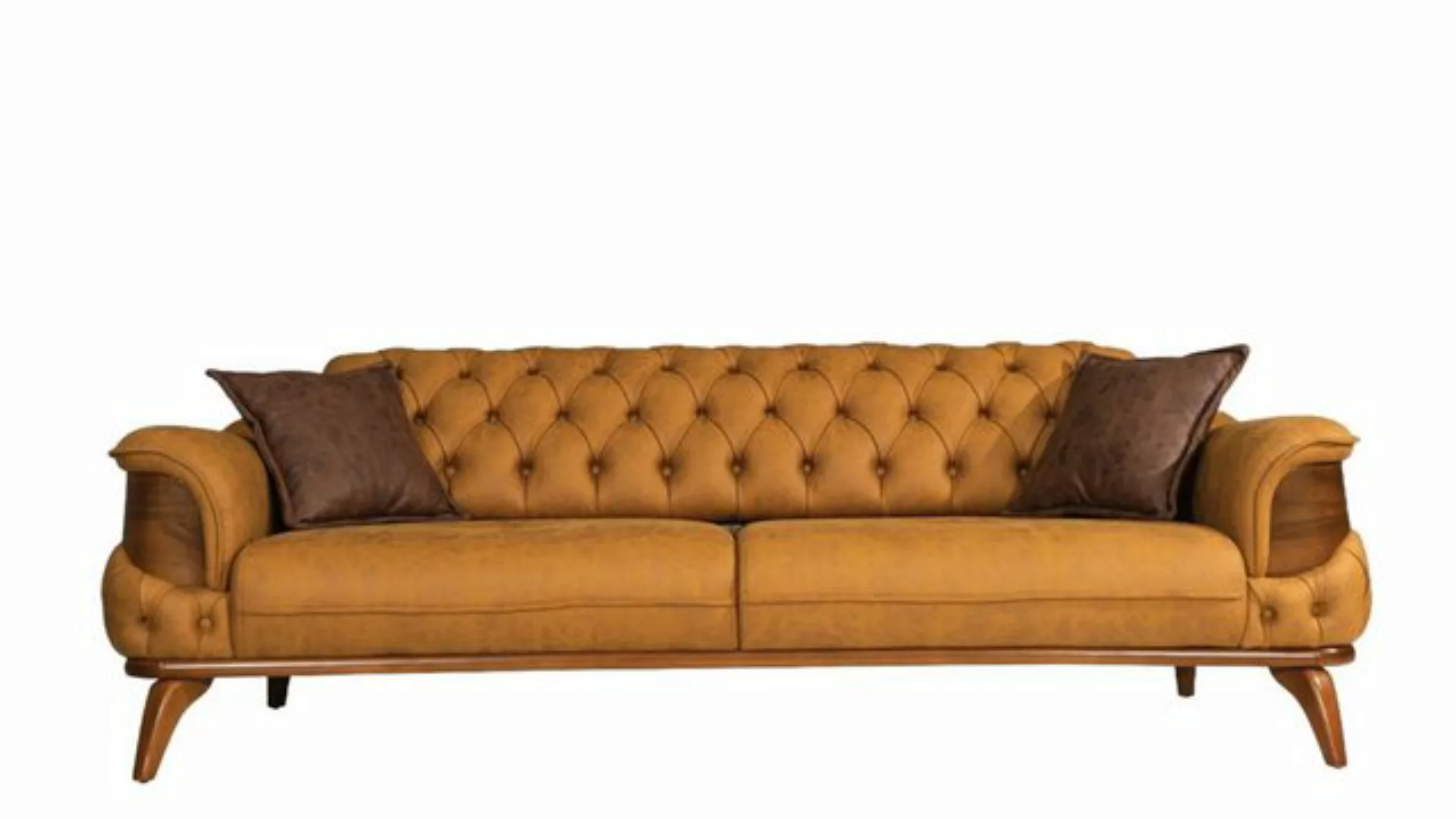 Xlmoebel 3-Sitzer Modernes gelbes Dreisitzer-Sofa im Chesterfield-Design, H günstig online kaufen