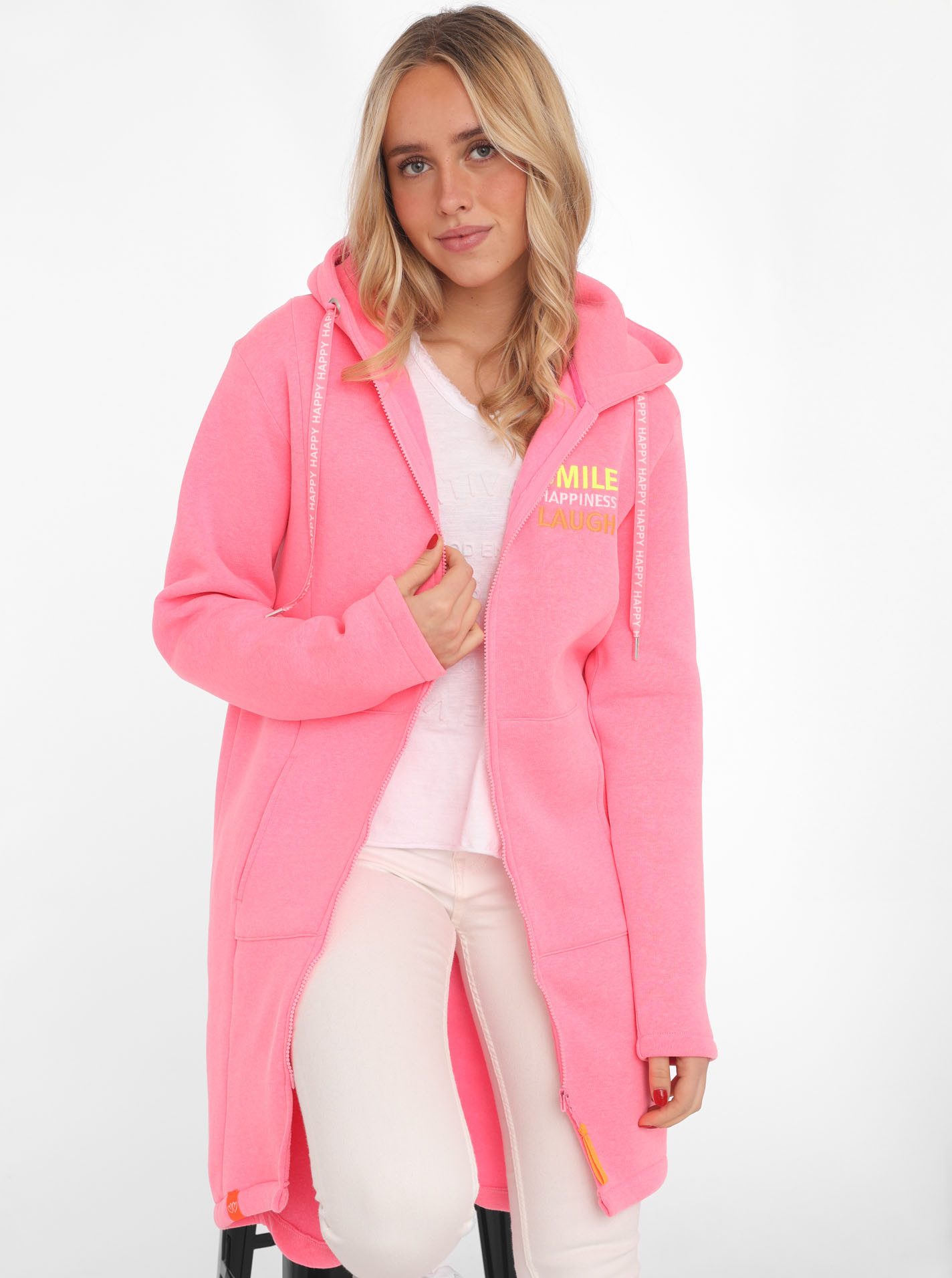 Zwillingsherz Jerseymantel "Smile Happiness Laugh" mit günstig online kaufen