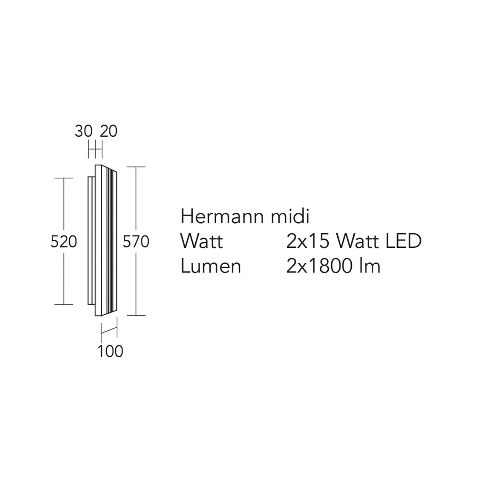 HerzBlut LED-Wandleuchte Hermann midi, eiche natur, dimmbar günstig online kaufen