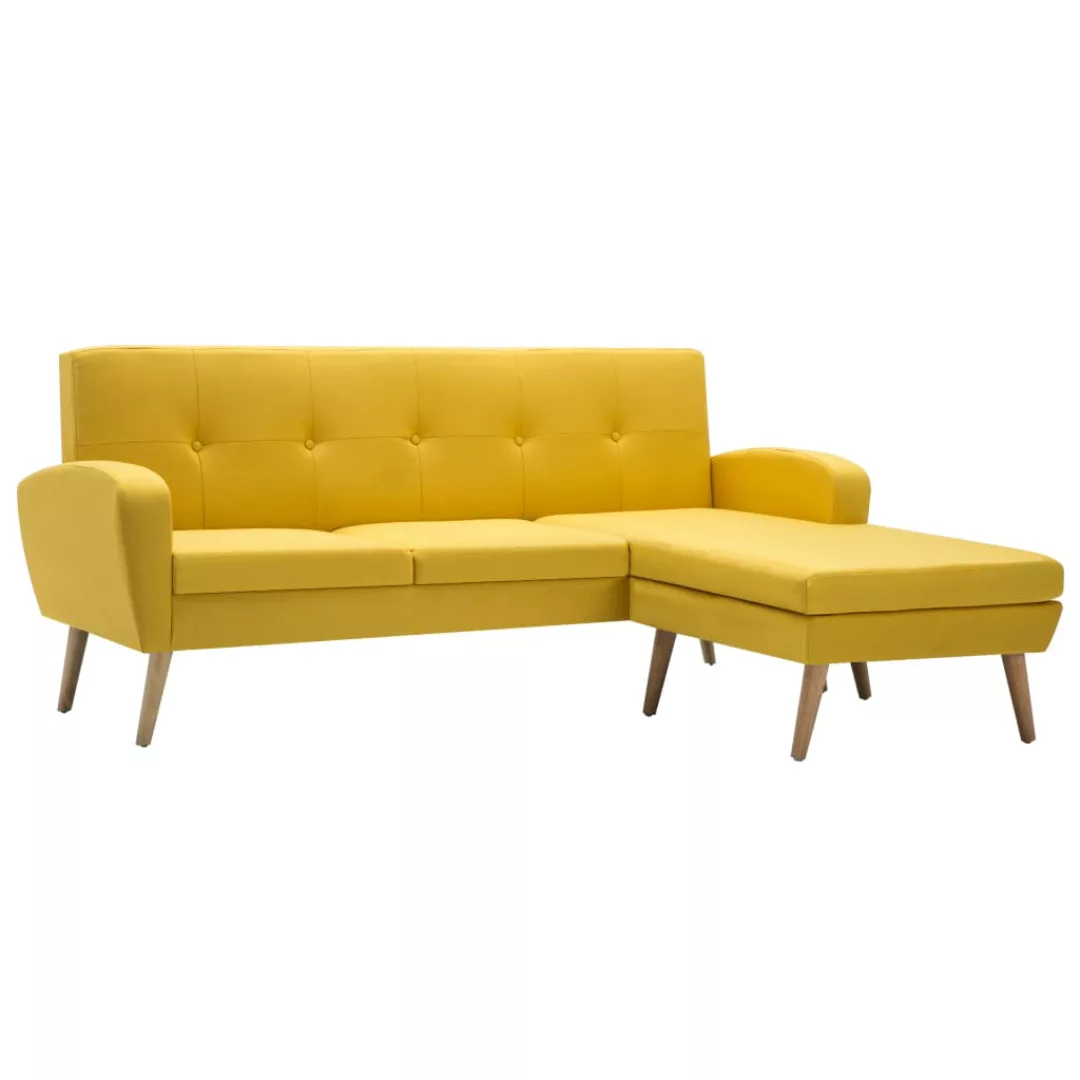 Sofa In L-form Stoffbezug 186 X 136 X 79 Cm Gelb günstig online kaufen