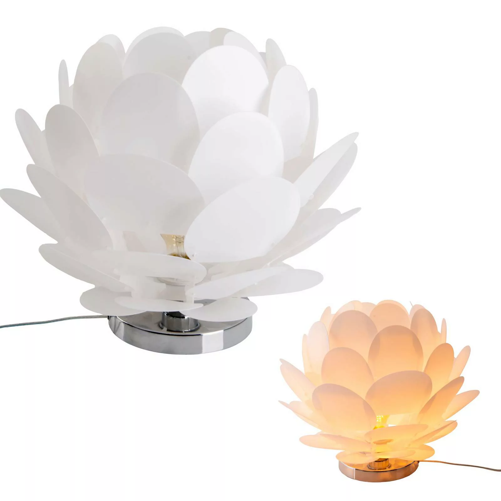 Tischleuchte Fora in Blütenform, weiß günstig online kaufen