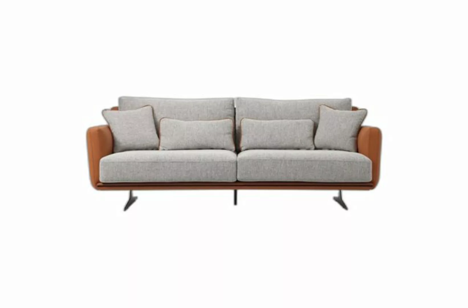 Xlmoebel 3-Sitzer Drei-Sitzer Couch 3er Polster Orange Zeitgemäßes Design W günstig online kaufen