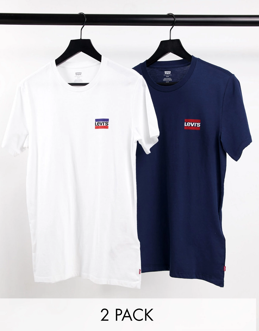 Levi´s ® Graphic 79681 T-shirt 2 Pack 2XL White / Dress Blue günstig online kaufen