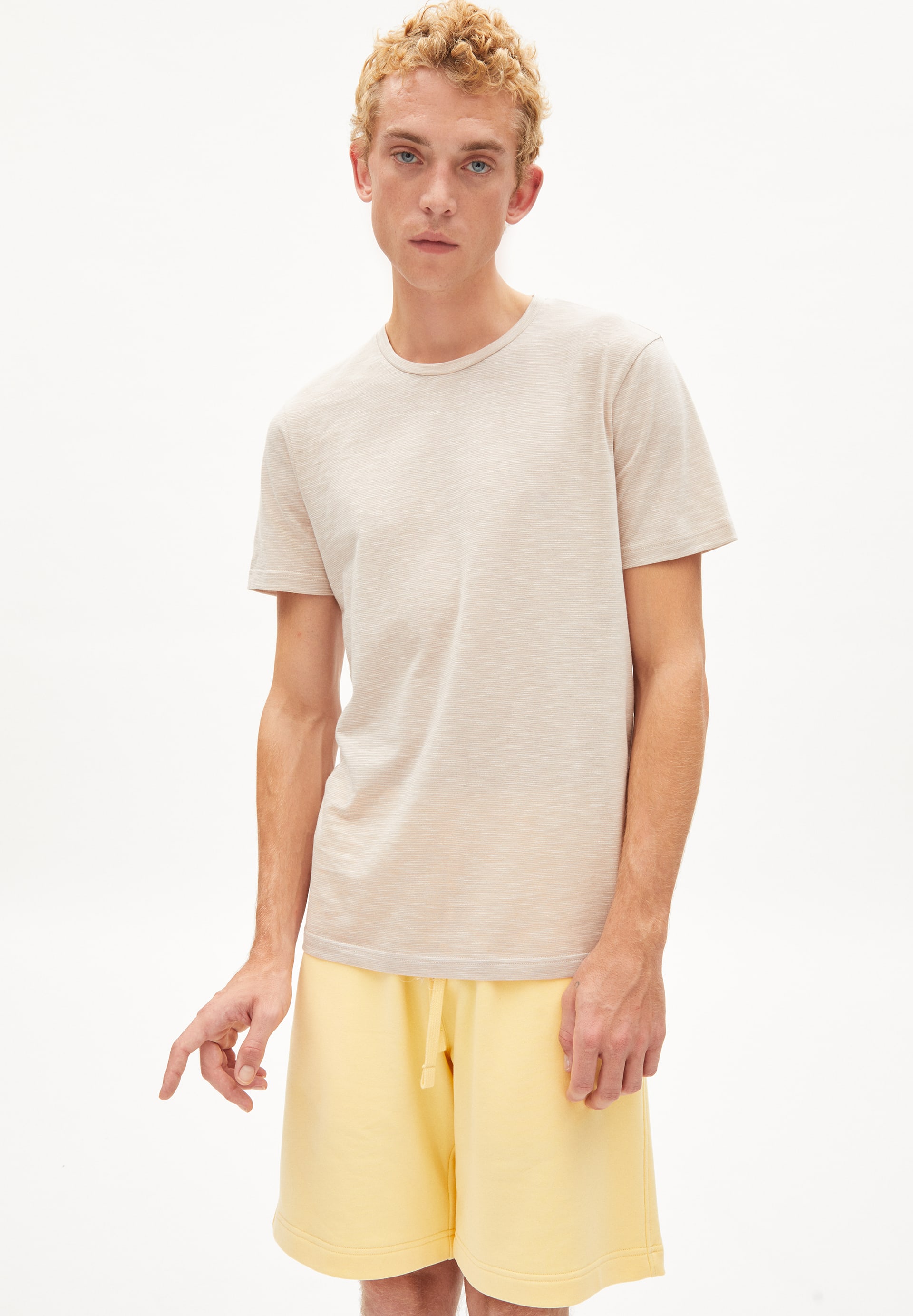 T-Shirt JAAMES STRUCTURE in light desert-off white von ARMEDANGELS günstig online kaufen