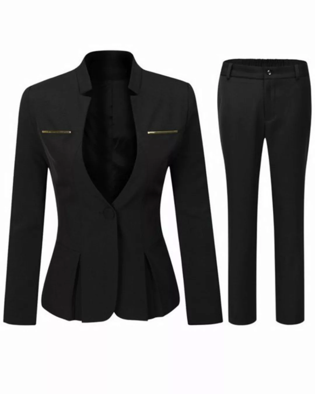 Allthemen Hosenanzug (2 tlg) Damen Eleganter Business Anzug Set mit einem K günstig online kaufen