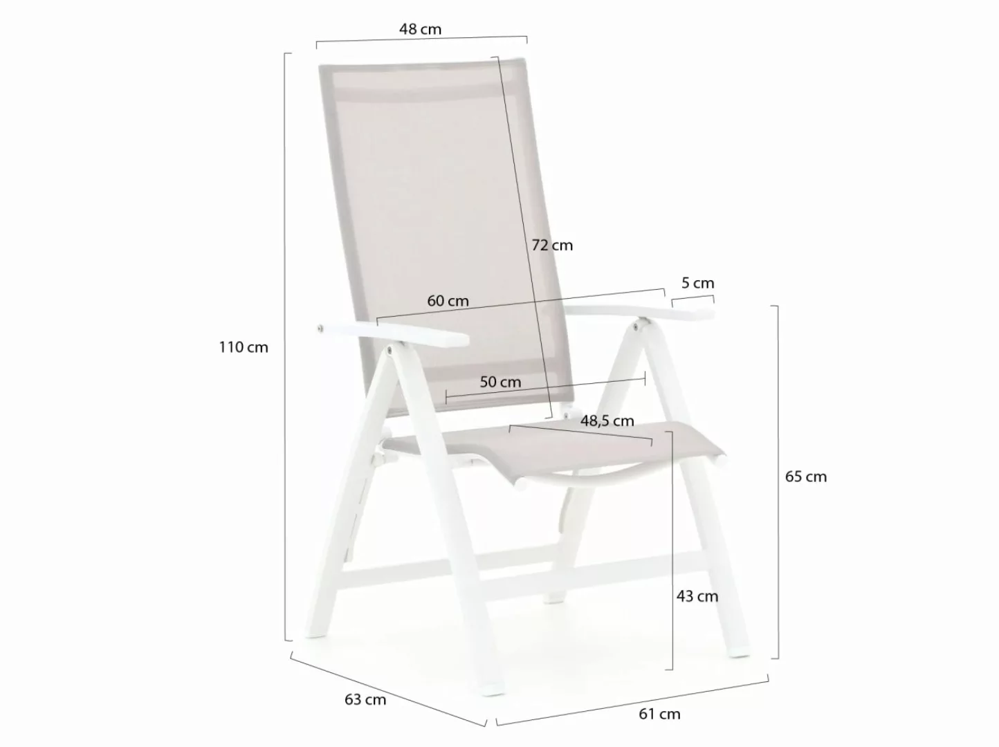 Bellagio Avenza/Menzano 160 cm Gartenmöbel-Set 5-teilig verstellbar günstig online kaufen