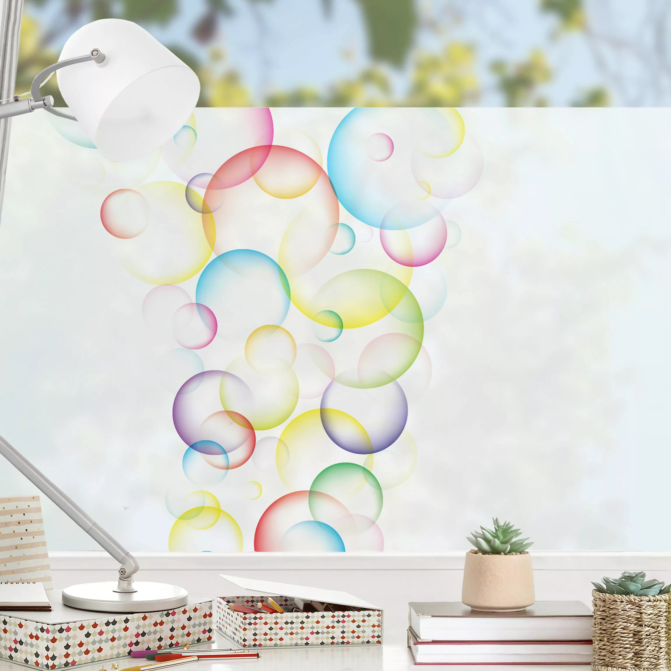 Fensterfolie Rainbow Bubbles günstig online kaufen