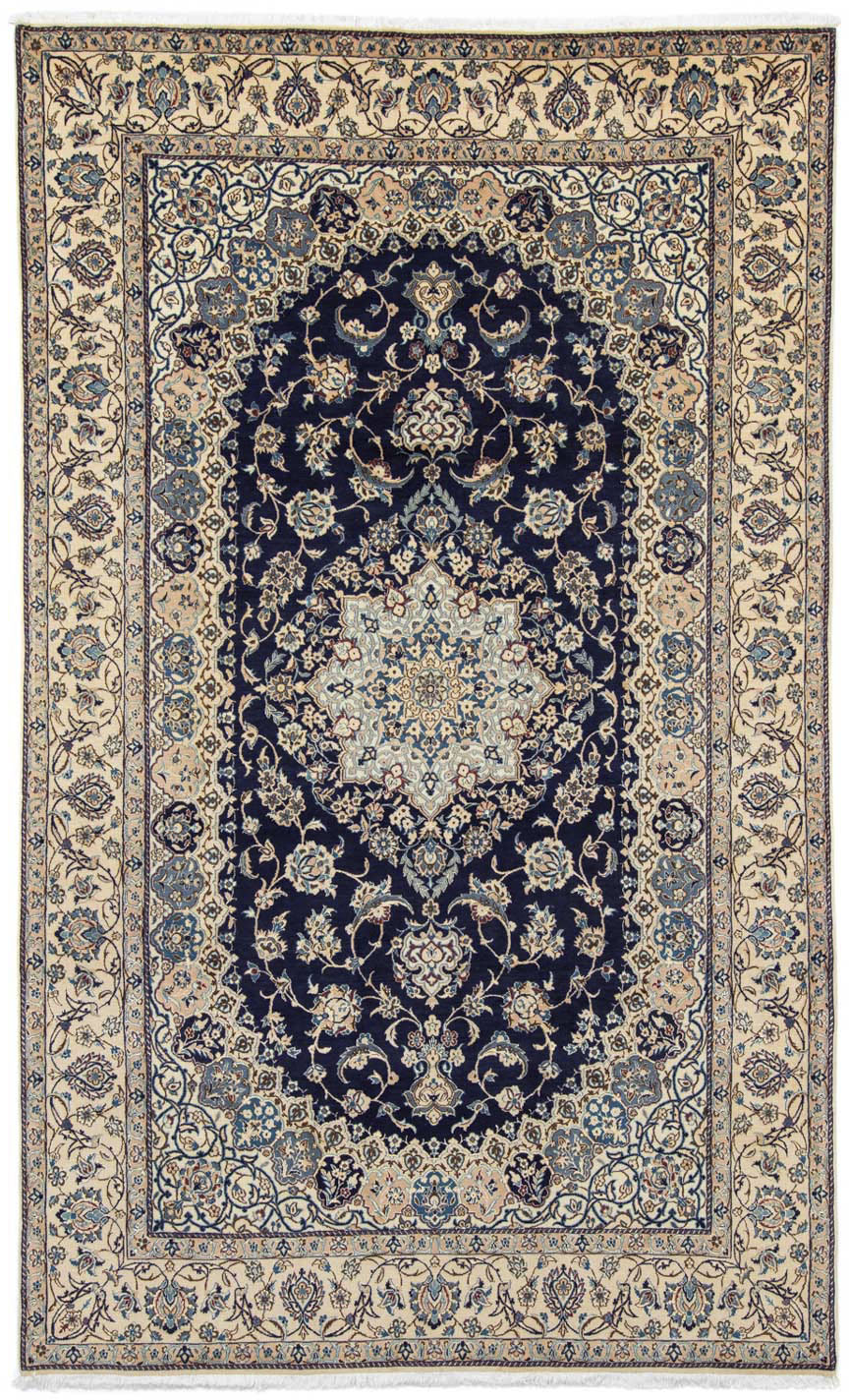 morgenland Wollteppich »Nain 9la Medaillon Blu scuro 308 x 197 cm«, rechtec günstig online kaufen