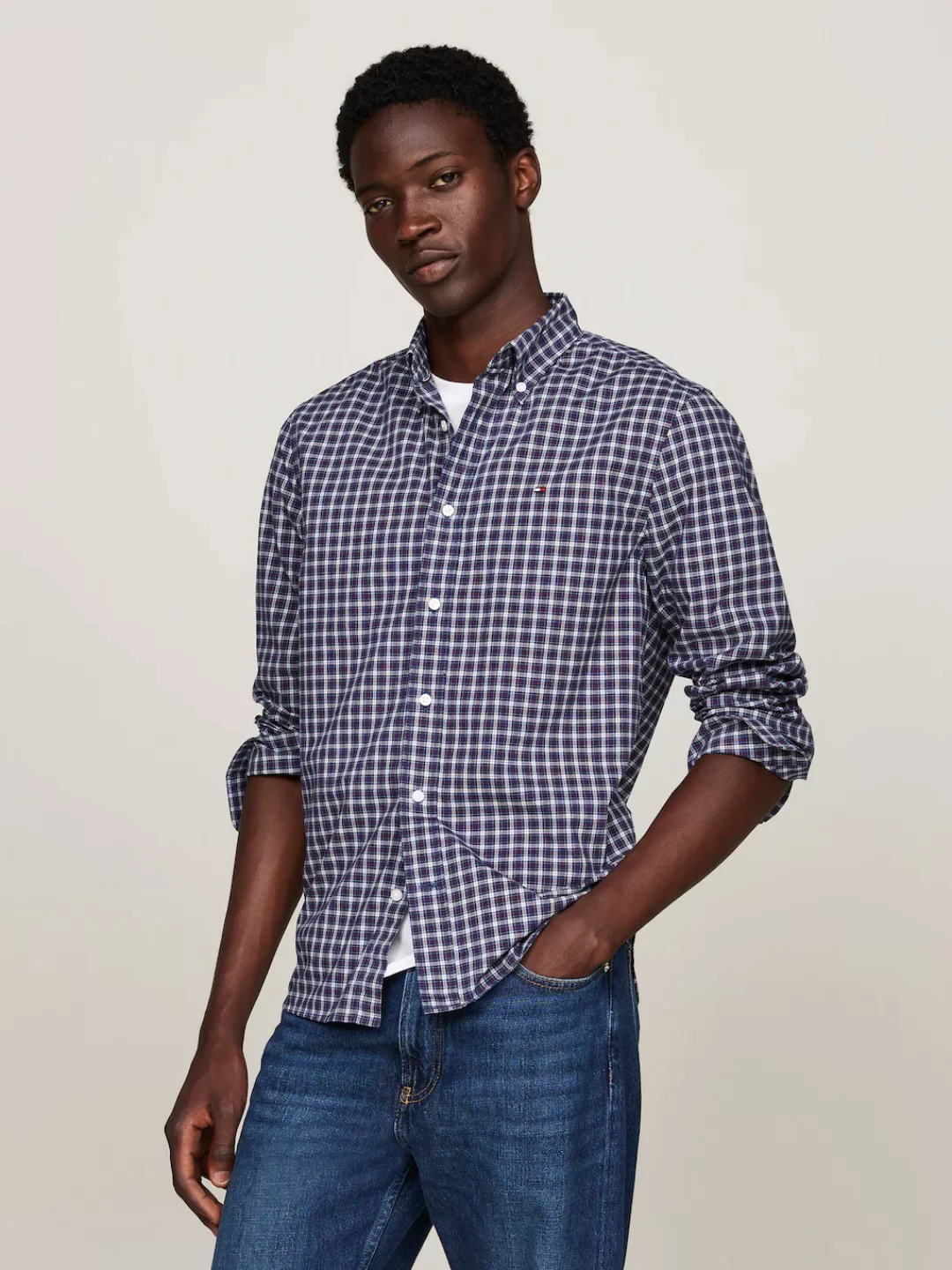 Tommy Hilfiger Langarmhemd FLEX POPLIN MINI TARTAN RF SHIRT modisch kariert günstig online kaufen