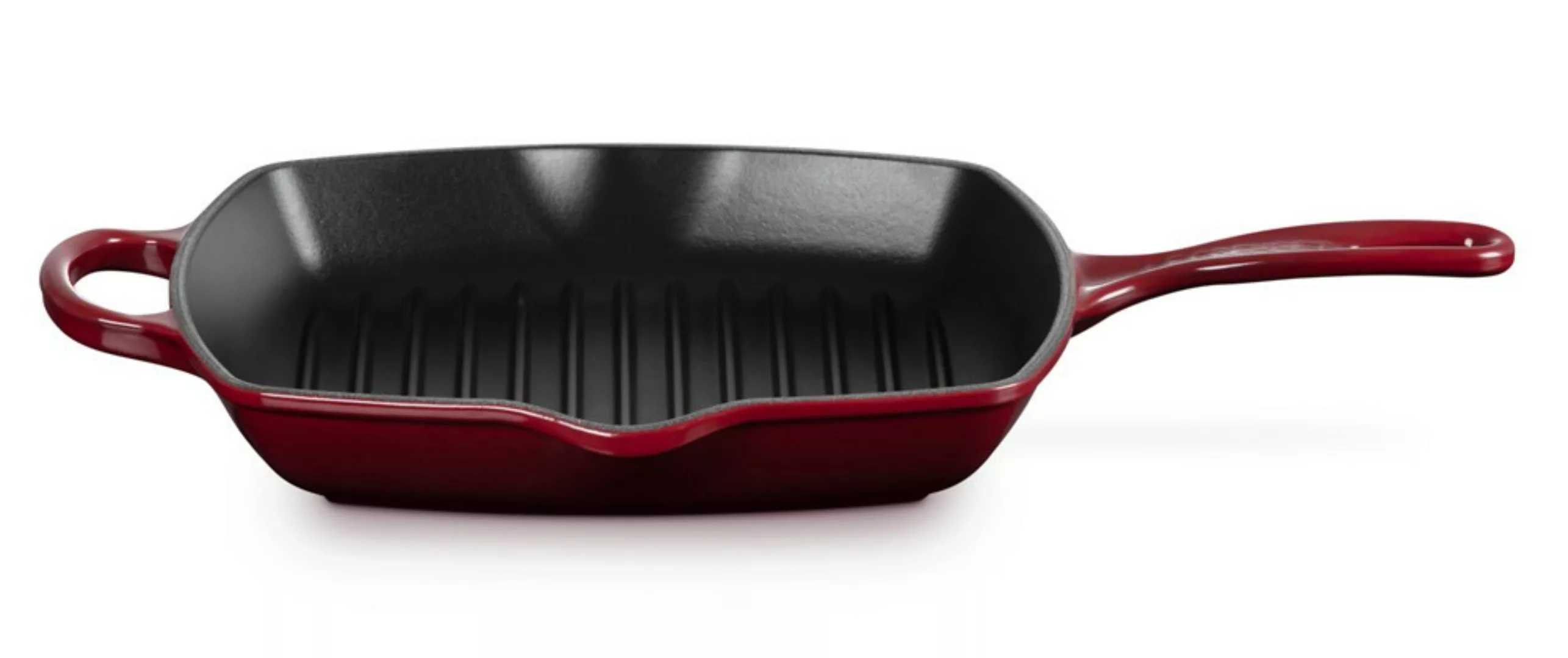 Le Creuset Grillpfanne Quadrat Signature Gusseisen Rhône Bordeaux-Rot 26cm günstig online kaufen