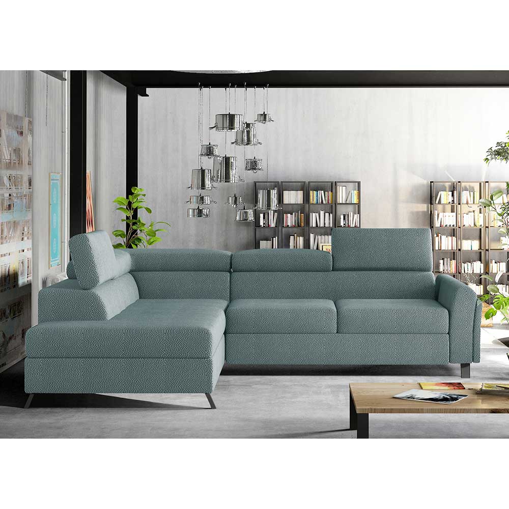 Ecksofa Sofa mit Schlaffunktion in Mintgrün günstig online kaufen