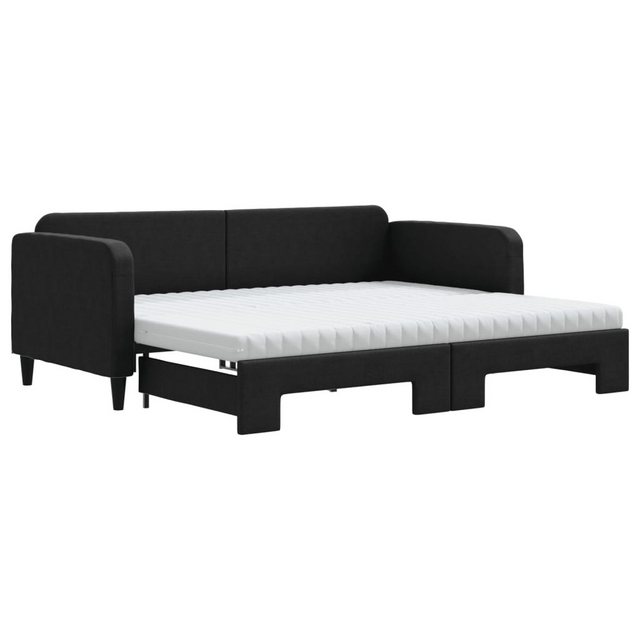 vidaXL Gästebett Gästebett Tagesbett Ausziehbar mit Matratzen Schwarz 90x19 günstig online kaufen