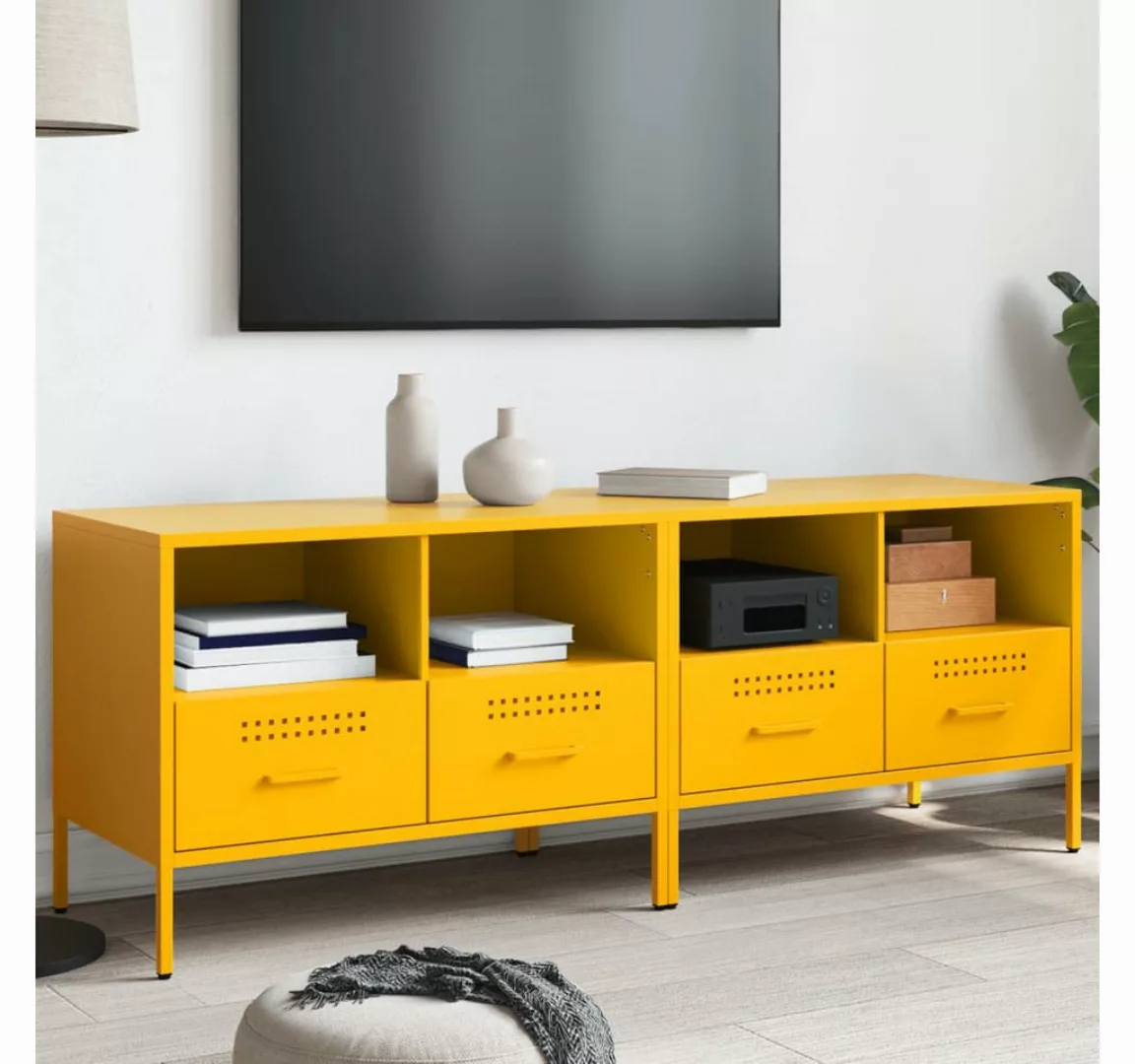 vidaXL TV-Schrank TV-Schränke 2 Stk. Senfgelb 68x39x50,5 cm Stahl günstig online kaufen