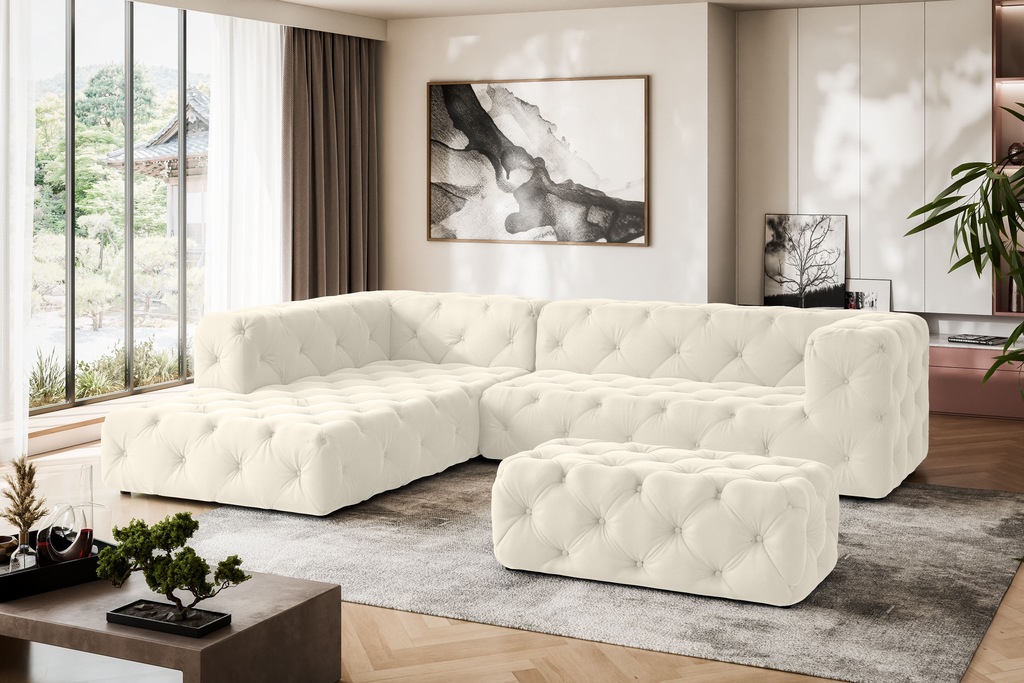 Places of Style Ecksofa "FOLLINA", L-Form, mit klassischer Chesterfield-Kno günstig online kaufen