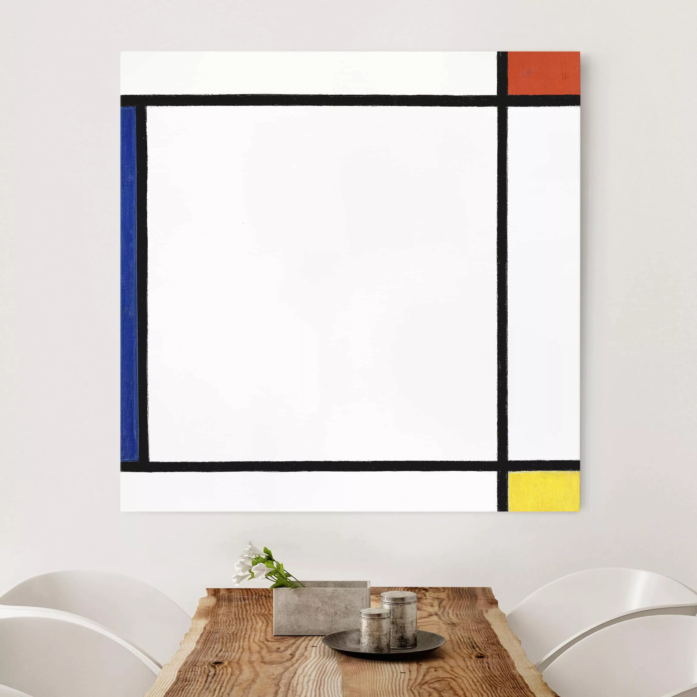 Leinwandbild Kunstdruck - Quadrat Piet Mondrian - Komposition III günstig online kaufen