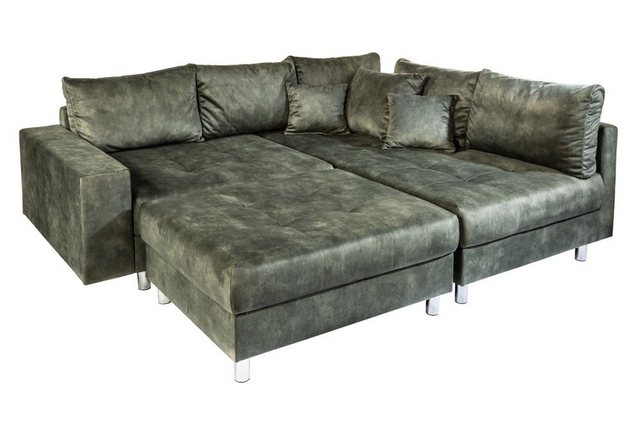 riess-ambiente Ecksofa KENT 220cm moosgrün, Einzelartikel 1 Teile, Wohnzimm günstig online kaufen