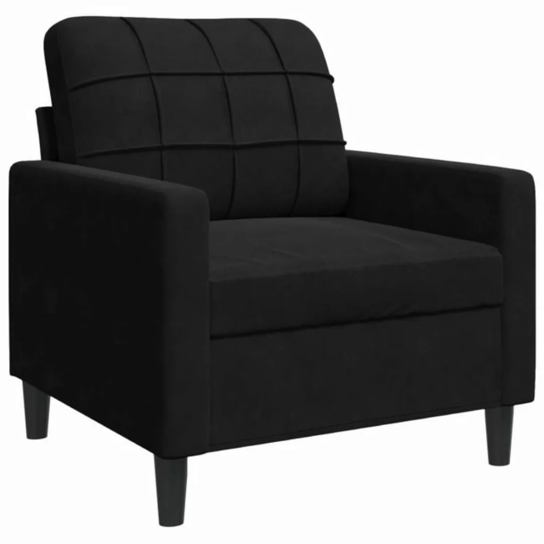 vidaXL Sofa Sofa/ 2-Sitzer/ 3-Sitzer Samt, 60 cm, Schwarz günstig online kaufen