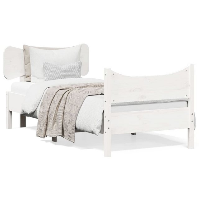 vidaXL Bett Massivholzbett mit Kopfteil Weiß 75x190 cm Kiefer günstig online kaufen