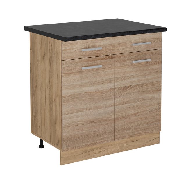 Vicco Unterschrank R-Line, Sonoma/Goldkraft Eiche, 80 cm, AP Anthrazit günstig online kaufen