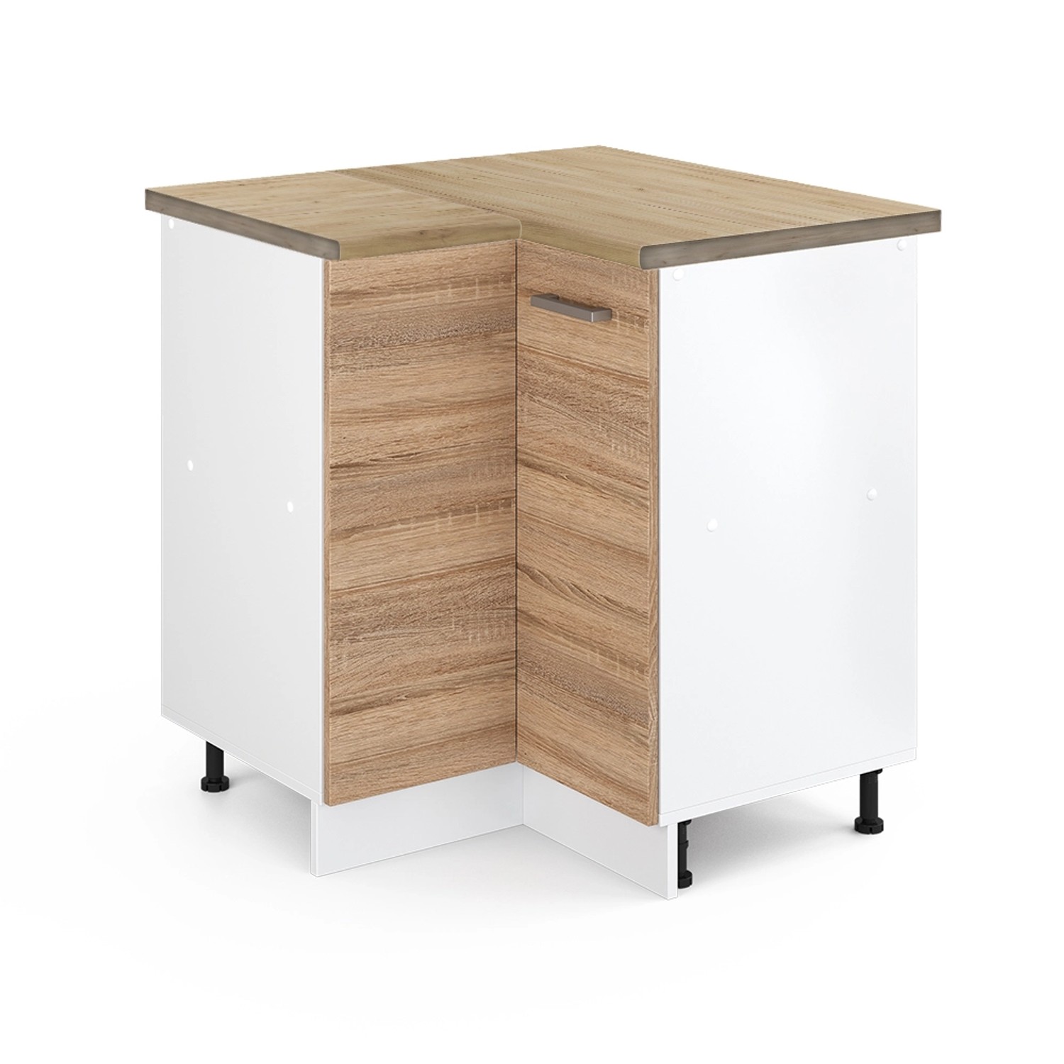Vicco Eckunterschrank R-Line, Sonoma/Weiß, 75.6 cm, günstig online kaufen