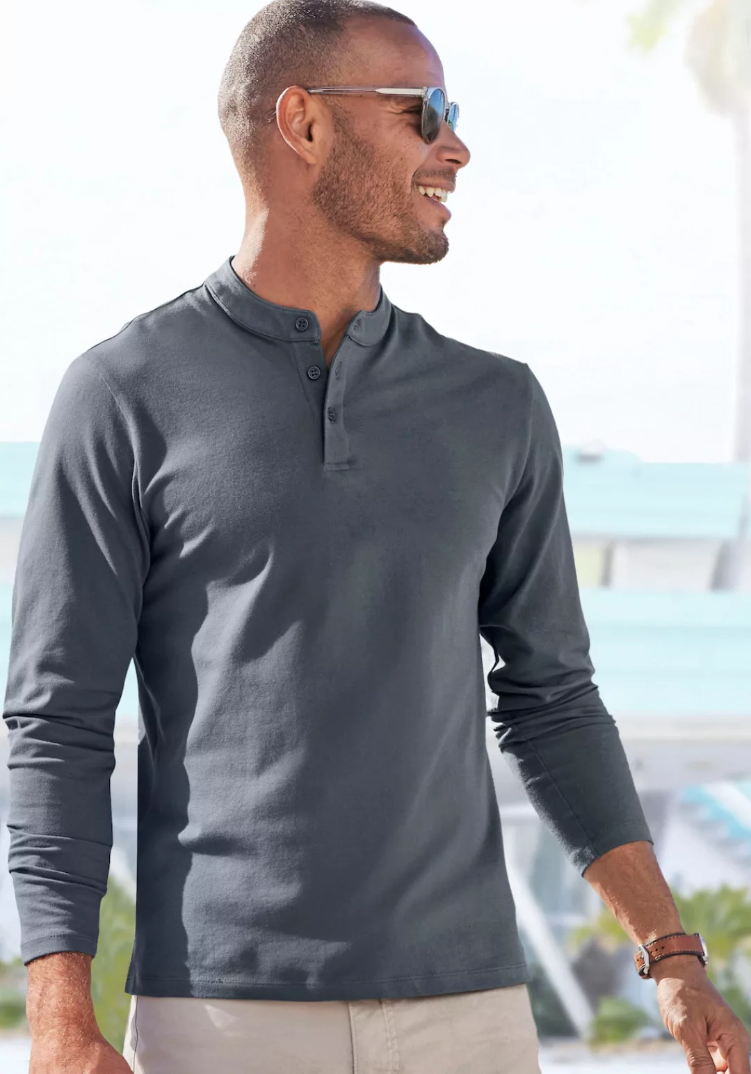 John Devin Poloshirt mit Stehkragen Regular-Fit, aus Baumwoll-Piqué günstig online kaufen