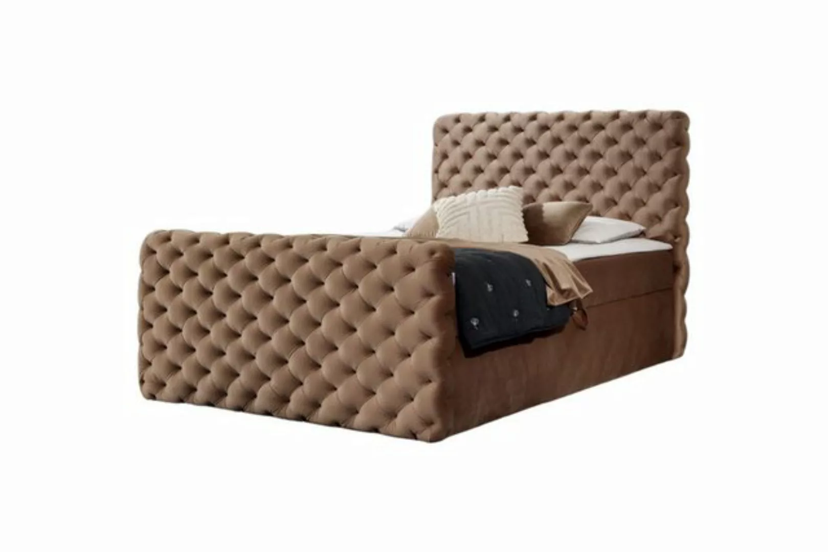 yourhouse24 Boxspringbett Chesterfield Lux mit zwei Bettkästen + Topper günstig online kaufen