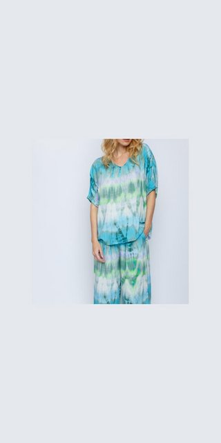 Emily Van Den Bergh Hemdbluse Bluse EMILY VAN DEN BERGH aqua batik günstig online kaufen