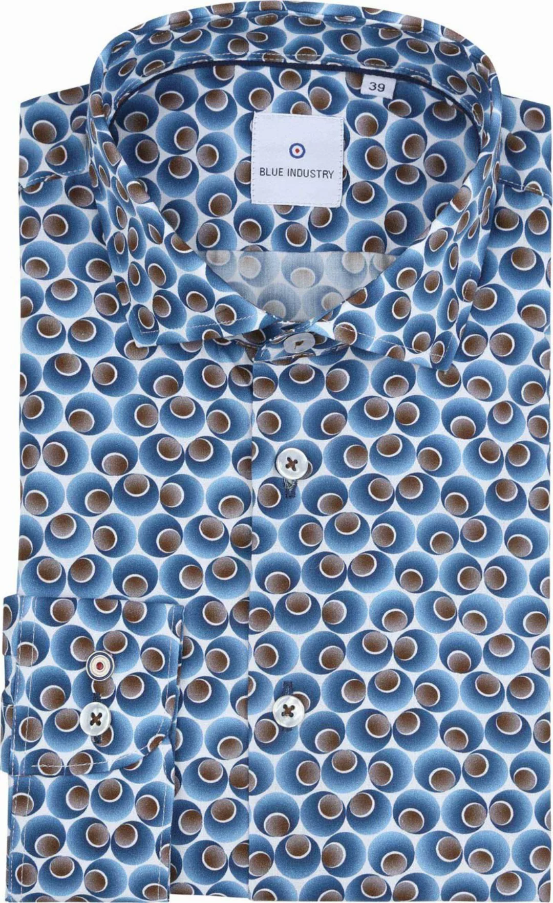 Blue Industry Hemd Druck Kobaltblau  - Größe 43 günstig online kaufen
