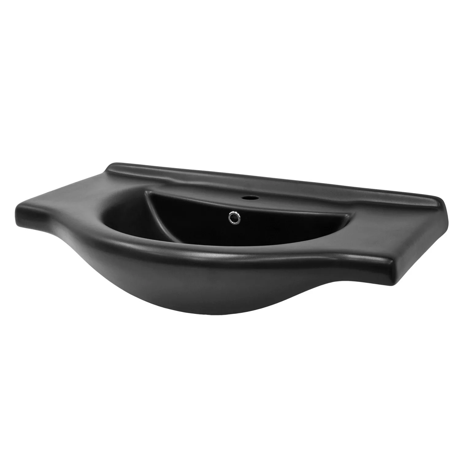 ML-Design Waschbecken Keramik Schwarz Matt 87x50,5x22,5 cm Oval mit Hahnloc günstig online kaufen